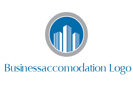 building in circle real estate logo