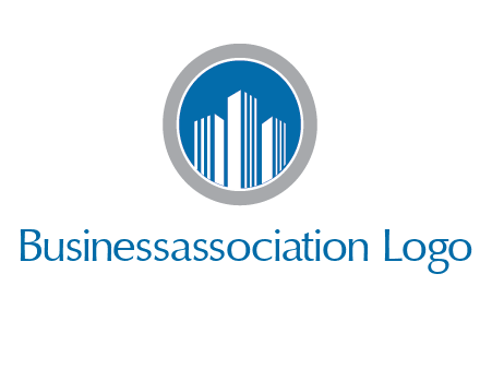 building in circle real estate logo