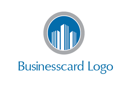 building in circle real estate logo