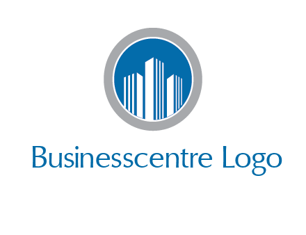 building in circle real estate logo