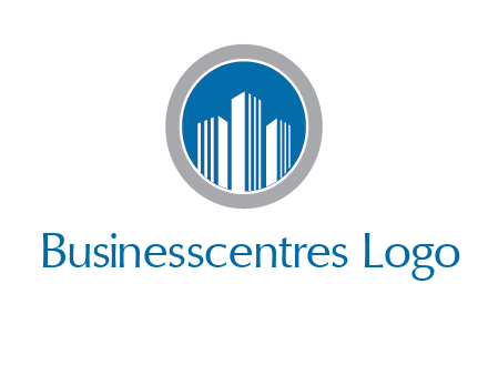 building in circle real estate logo