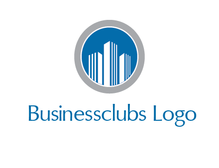 building in circle real estate logo