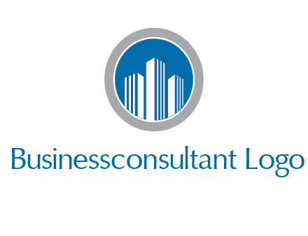 building in circle real estate logo