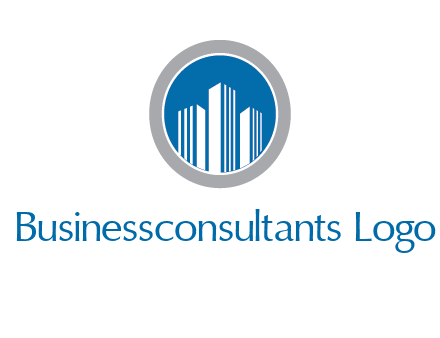 building in circle real estate logo