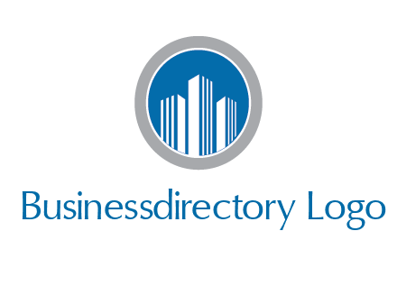 building in circle real estate logo