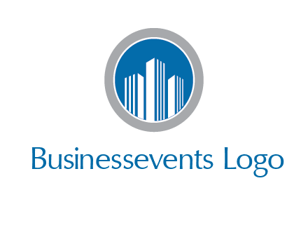 building in circle real estate logo