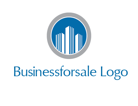 building in circle real estate logo