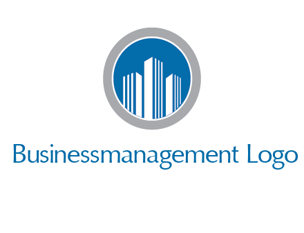 building in circle real estate logo