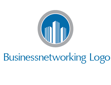 building in circle real estate logo