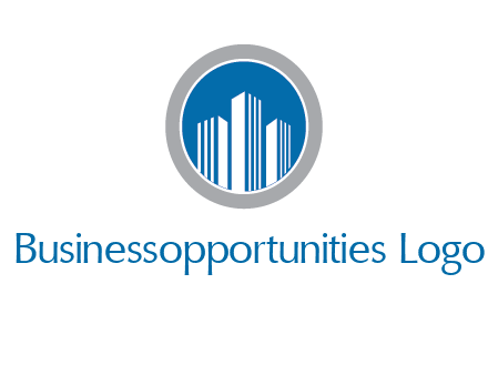 building in circle real estate logo