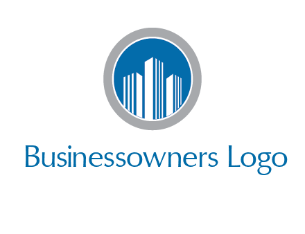 building in circle real estate logo