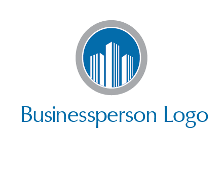 building in circle real estate logo