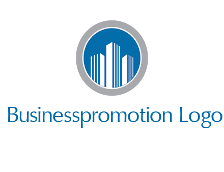 building in circle real estate logo