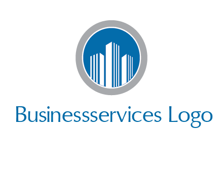 building in circle real estate logo