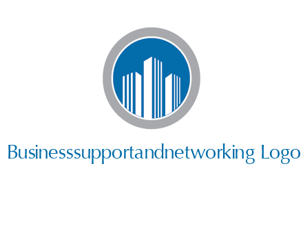 building in circle real estate logo
