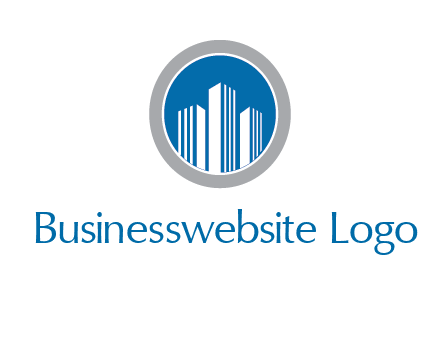 building in circle real estate logo