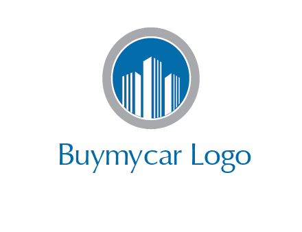 building in circle real estate logo