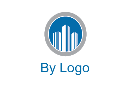 building in circle real estate logo