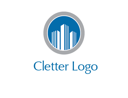 building in circle real estate logo