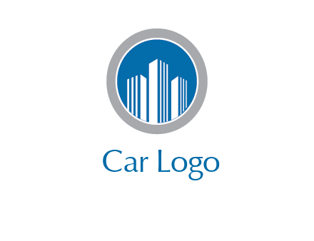 building in circle real estate logo