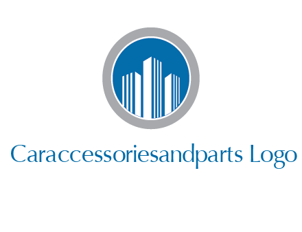 building in circle real estate logo