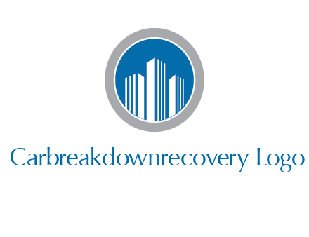 building in circle real estate logo