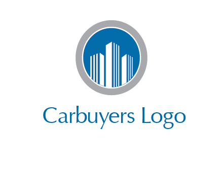 building in circle real estate logo