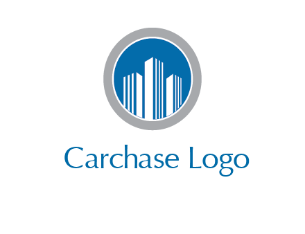 building in circle real estate logo