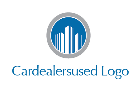 building in circle real estate logo