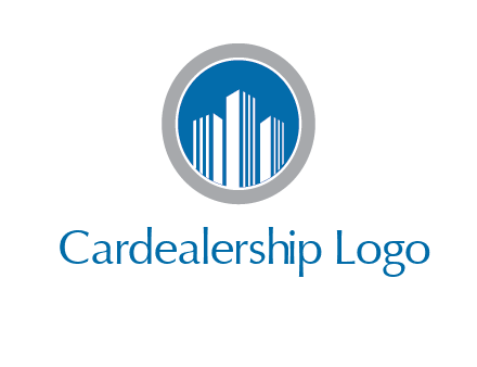 building in circle real estate logo