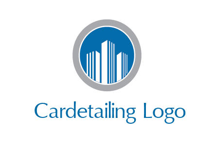 building in circle real estate logo