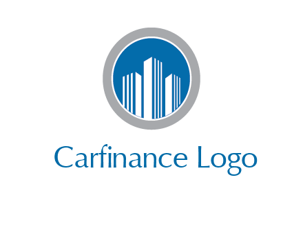 building in circle real estate logo