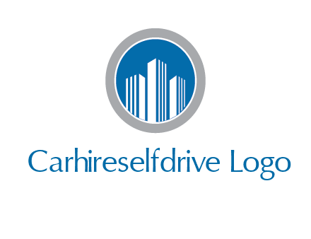 building in circle real estate logo