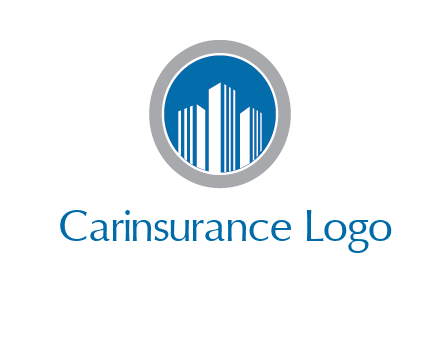 building in circle real estate logo