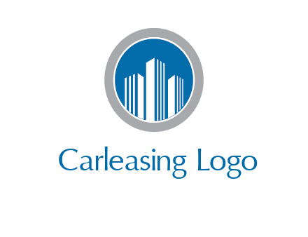 building in circle real estate logo