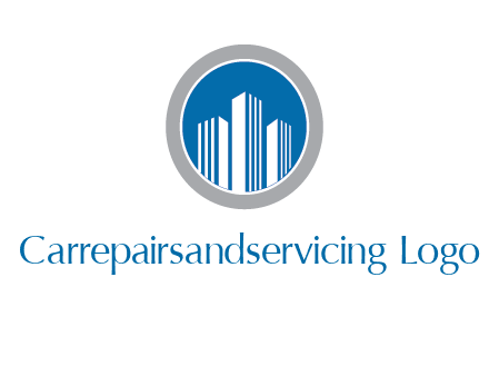building in circle real estate logo