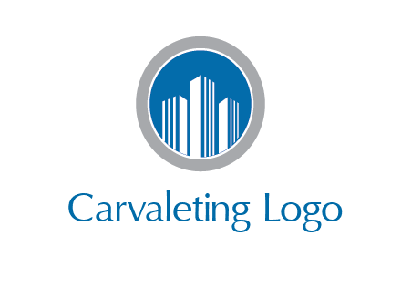 building in circle real estate logo