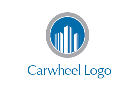 building in circle real estate logo