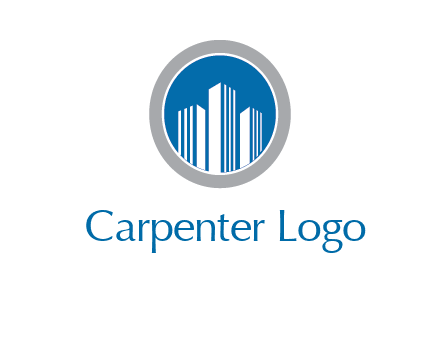 building in circle real estate logo