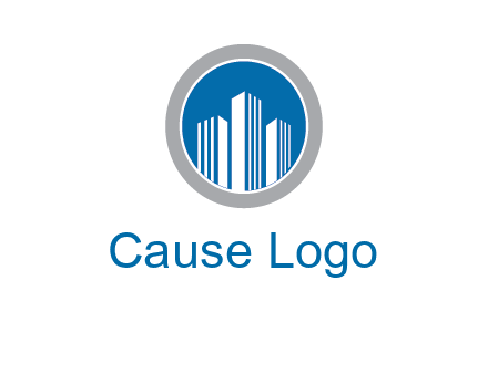 building in circle real estate logo