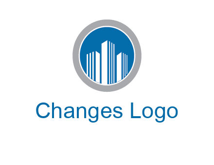 building in circle real estate logo