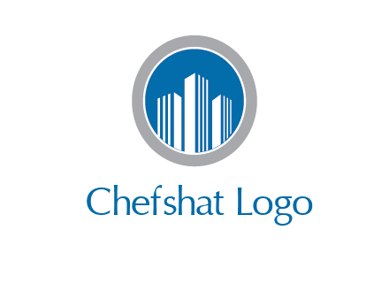 building in circle real estate logo