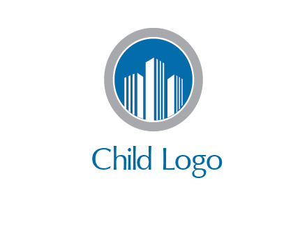 building in circle real estate logo