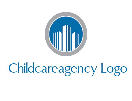 building in circle real estate logo