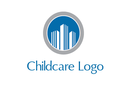 building in circle real estate logo