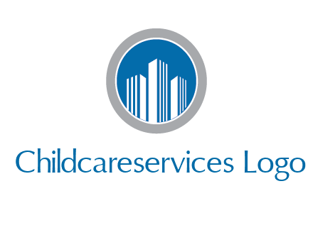 building in circle real estate logo
