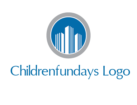 building in circle real estate logo