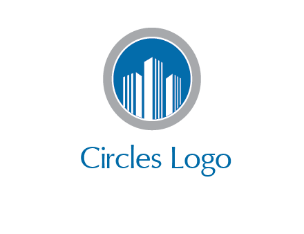 building in circle real estate logo