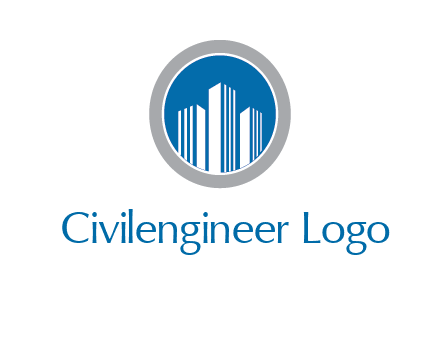 building in circle real estate logo