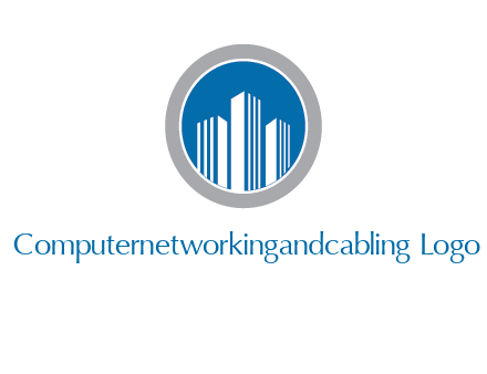 building in circle real estate logo